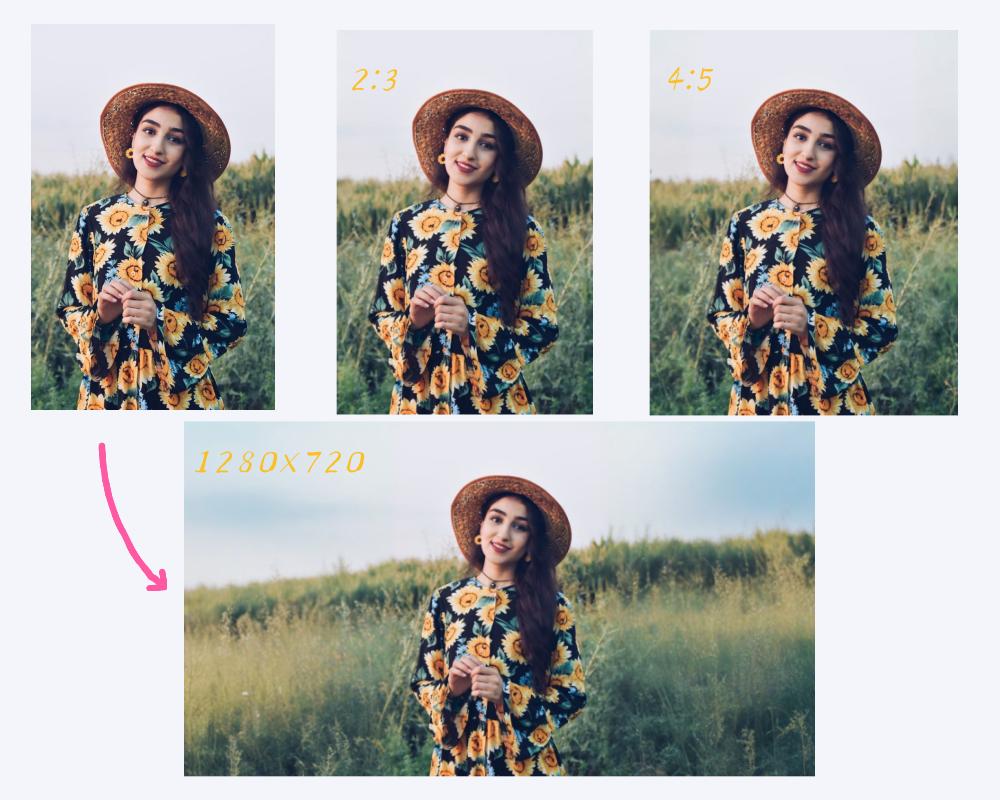 Uncrop with Platform Ratio Presets (4:5 / 2:3 / 1280x720)